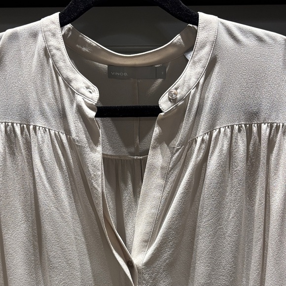 Vince Elegant Cream/silver Silk Blouse - Picture 5 of 11